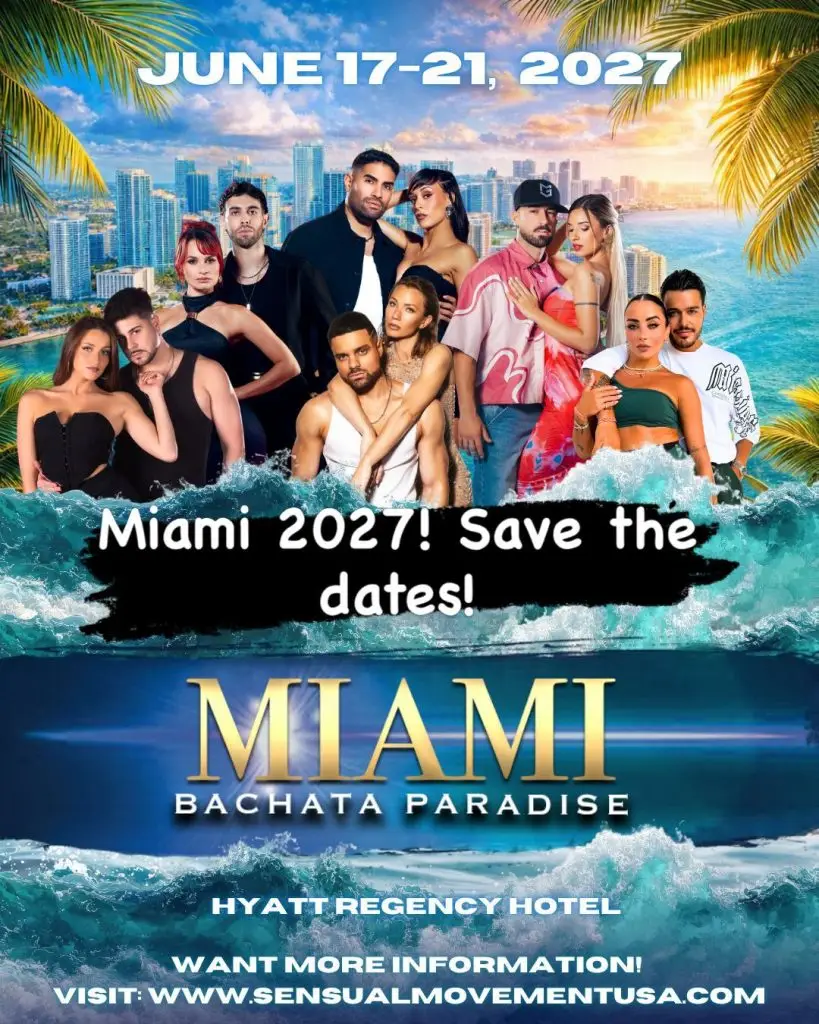 Affiche de Miami Bachata Paradise, du 17 au 21 juin 2027